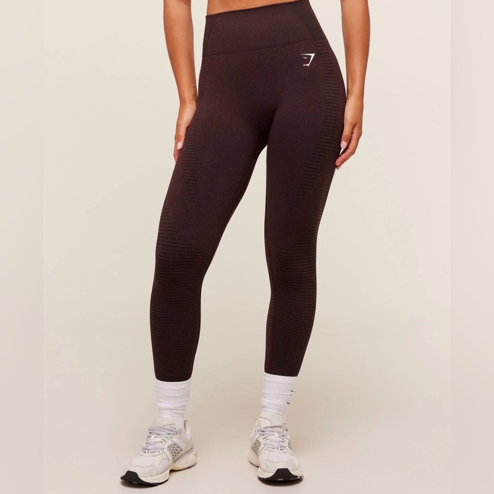 Gymshark Energy+ Seamless Cropped Leggings Brown Size Medium